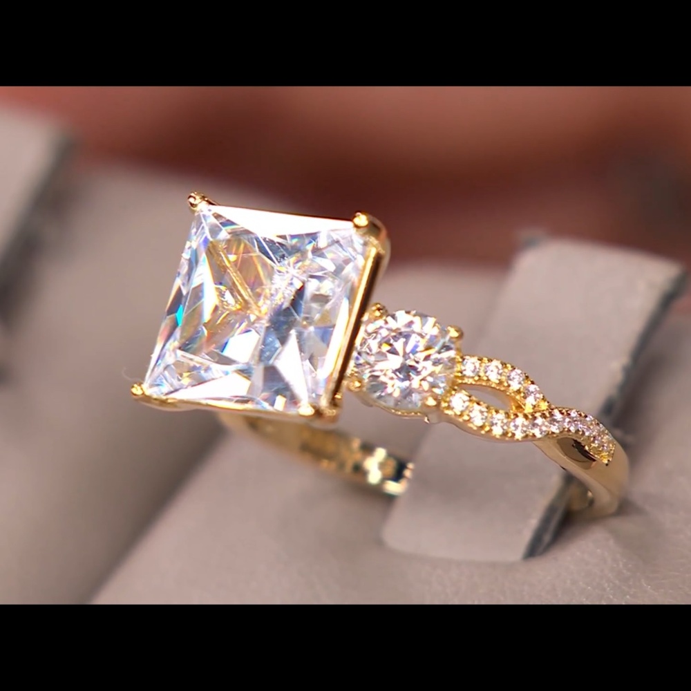 Diamonique x Kathy Levine Scissor Cut ring